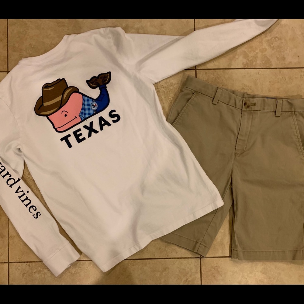 Boys vineyard vines t shirt shorts size med Texas